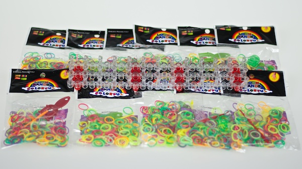 Rainbow Loom Bands Gummibänder 10 x Beutel Gratis Starter Set Webrahmen 
